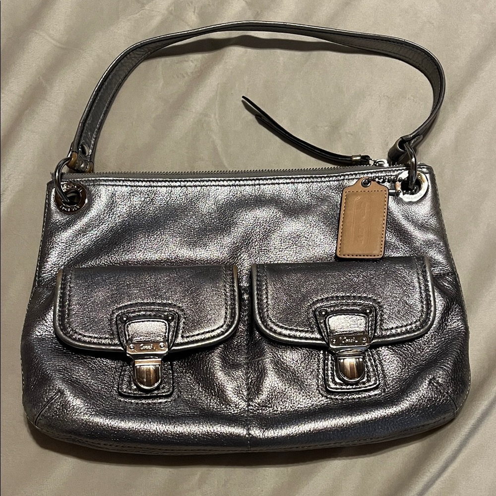 Coach Metallic Black Shoulder Bag